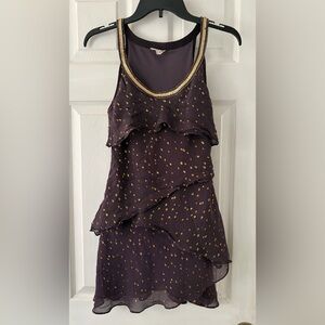 Free People Purple and Gold Mini Dress